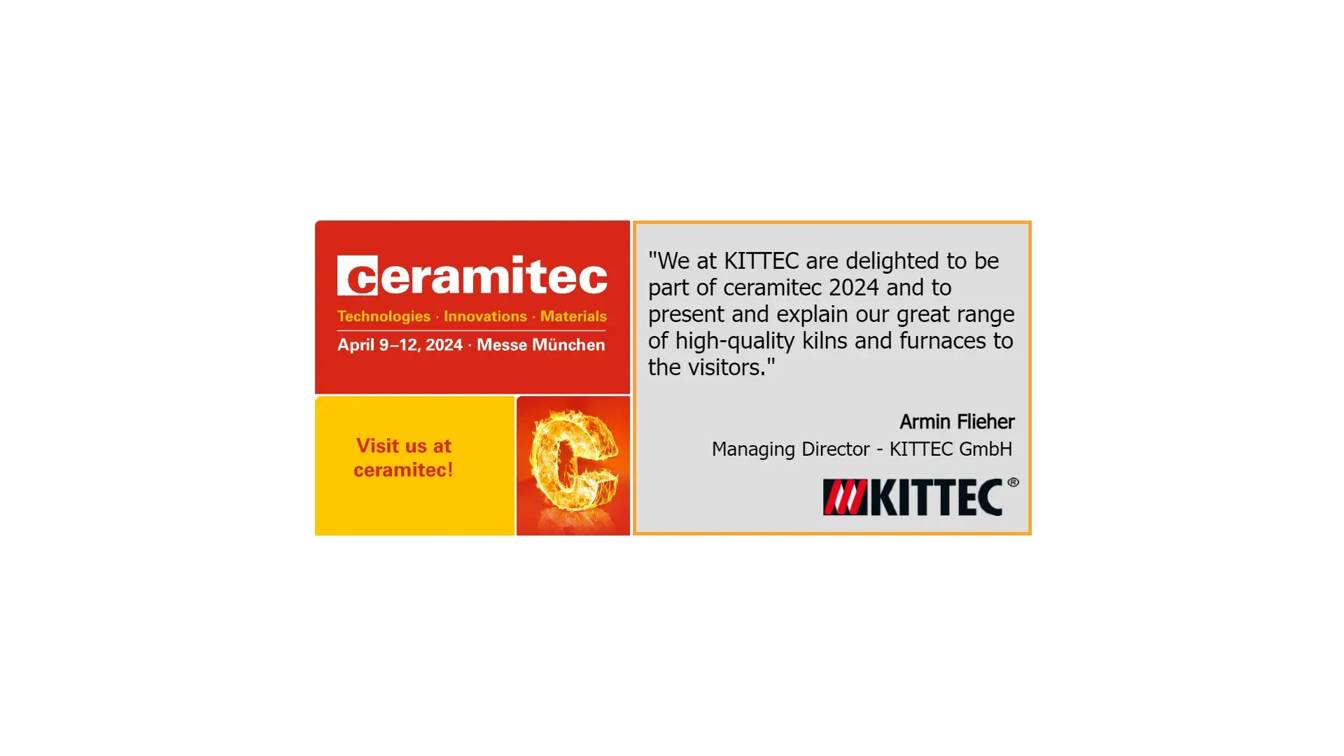 KITTEC is exhibitor at the ceramitec 2024